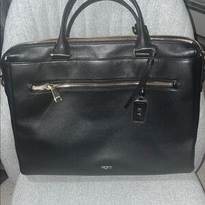 Tumi Black Leather Laptop Bag